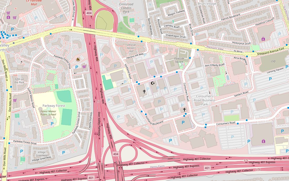 Carte du 200 Yorkland Blvd, North York, près de l’autoroute 404 et de Sheppard Avenue East